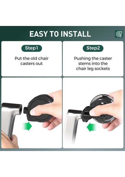 5 Adet Ofis Sandalye Tekerlekleri, Oyun Sandalyeleri Için Yükseltilmiş Ağır Hizmetçi Tekerleği, 4.5 Inç Düzgün ve Sessizlik Kauçuk Tekerlekler (Yurt Dışından) modelleri