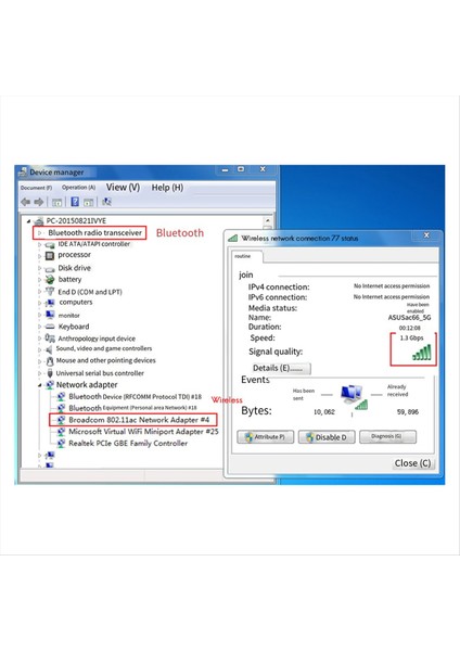 Broadcom Chip Nıc BCM94360HMB Notebook Gigabit AC1300M Bluetooth 4.0 Kablosuz Nıc Pcı-E Arayüzü Nıc, A (Yurt Dışından) fırsatları