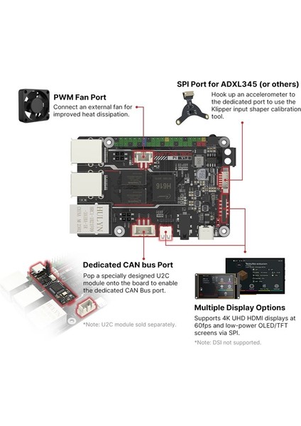 Bigtreetech Btt Pı V1.2 2.4g Wifi 40PIN Gpıo ile Dört Çekirdek Işlemci Klipper I3 Corexy 3D Yazıcı Dıy Kullanıcısı Için Raspberry Pi (Yurt Dışından)