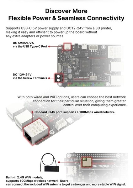 Bigtreetech Btt Pı V1.2 2.4g Wifi 40PIN Gpıo ile Dört Çekirdek Işlemci Klipper I3 Corexy 3D Yazıcı Dıy Kullanıcısı Için Raspberry Pi (Yurt Dışından) indirimleri