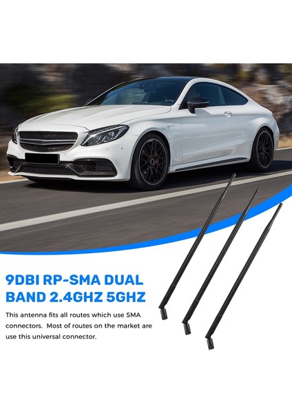 3pcs 9dbı Rp-Sma Çift Bant 2.4ghz 5ghz Yüksek Kazançlı Wifi Yönlendirici Kablosuz Yatırma Anten (Yurt Dışından) indirimleri