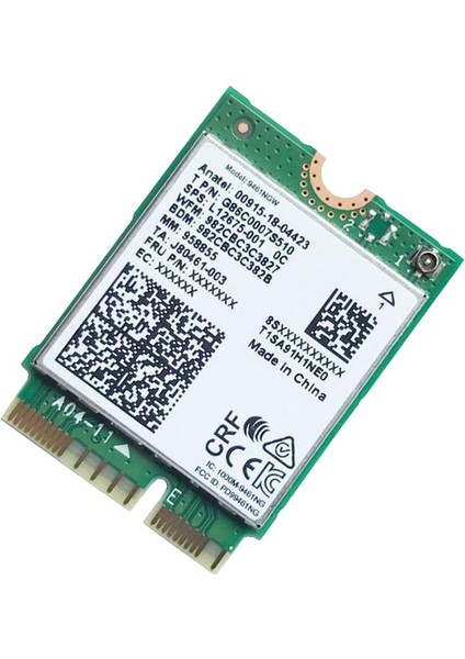 Intel 9461NGW Wifi Kart+Bölüm+Anten Kiti Ac 9461 2.4g/5g 802.11AC M2 Anahtar E Cnvı Bluetooth 5.0 Kablosuz Adaptör (Yurt Dışından)