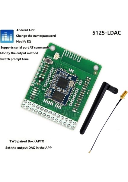 QCC5125 Bluetooth 5.1 Stereo Ses Modülü+Anten Dc 3.6-5.5V Ldac Kayıpsız Analog Çıkış Aptx/aptxll/aptxhd A (Yurt Dışından) indirimleri