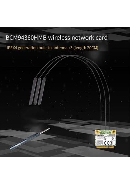 Broadcom Chip Nıc BCM94360HMB Dizüstü Bilgisayar Gigabit AC1300M Bluetooth 4.0 Kablosuz Nıc Pcı-E Arayüzü Nıc, D (Yurt Dışından) fırsatları