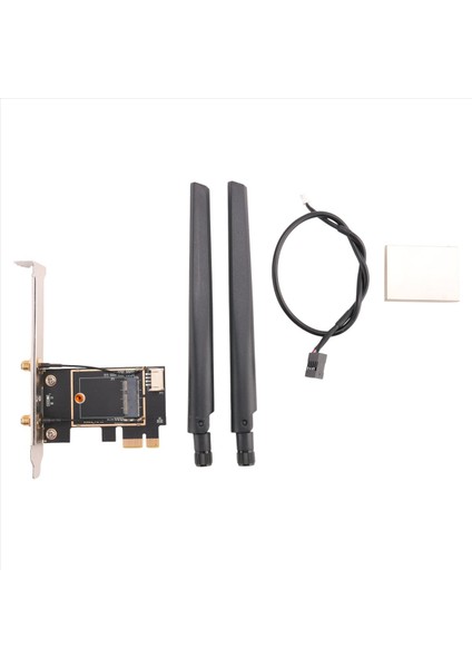 Ngff M2 Kablosuz Kart Pcı-E Pcıe Masaüstü Bluetooth Dönüştürücü Adaptör Intel AX200 9260AC 8265NGW Için 2 Ac Anten ile (Yurt Dışından)