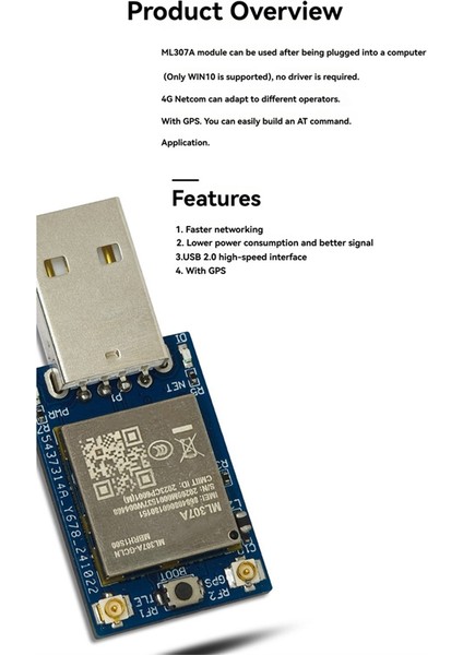 ML307A 4g Tam Netcom Modülü USB Internet Modülü Gps Çok Fonksiyonlu Taşınabilir Modül Sürücü Kartı Yok + Anten (Yurt Dışından) indirimleri