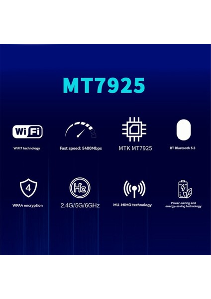 Wifi 7 MT7925 Pcı-E Adaptör Kart Tri Bant 2.4g/5g/6ghz 5374MBPS Bt5.3 WIN10/11 Için Masaüstü Kablosuz Ağ Adaptörü (Yurt Dışından) indirimleri