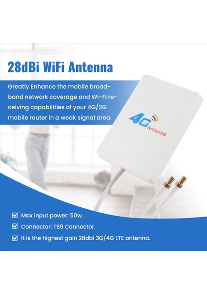 Ts9 Konnektör 28DBI Kazanç 3g 4g Lte Anten Harici Wifi Anten Sinyal Güçlendirici Huawei 3g 4g Yönlendirici Modem (Yurt Dışından) indirimleri