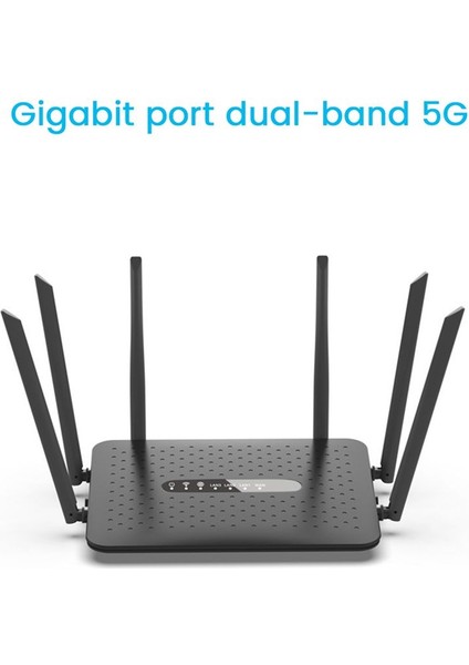 Wifi Yönlendirici Gigabit Kablosuz Yönlendirici 2.4g/5g Çift Bantlı Wifi Yönlendirici 6 Anten Wifi Tekrarlayıcı Sinyal Amplifikatör-Black (Yurt Dışından)