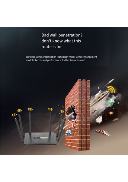 Wifi Yönlendirici Gigabit Kablosuz Yönlendirici 2.4g/5g Çift Bantlı Wifi Yönlendirici 6 Anten Wifi Tekrarlayıcı Sinyal Amplifikatör-Black (Yurt Dışından) fiyatları