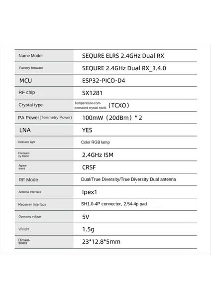 Sequre 2.4ghz Çift Rx Gerçek Çeşitlilik Çift Anten Alıcı Fpv Yarış Drone Sabit Kanat Yüksek Yenileme Hızı Düşük Gizli B (Yurt Dışından)