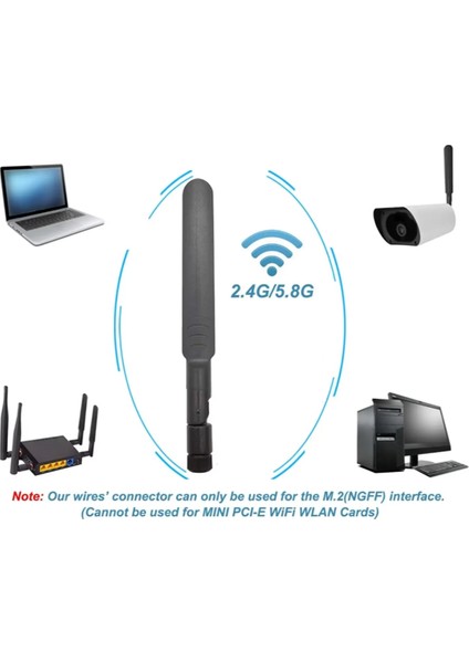 Çift Bant Wifi Anten 8dbı 2.4ghz 5.8ghz Rp-Sma Erkek Antenleri 15CM Sma ile I-Pex Mhf4 M.2 Ngff Wlan Kartı (Yurt Dışından) fırsatları