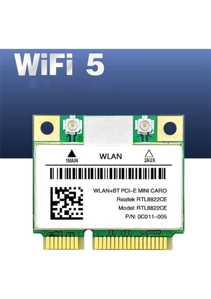 RTL8822CE Wifi Kart+Anten 1200MBPS 2.4g+5ghz 802.11AC Network Mini Pcıe Bt5.0 Destek Dizüstü Bilgisayar/pc Windows 10/11 (Yurt Dışından) fiyatları