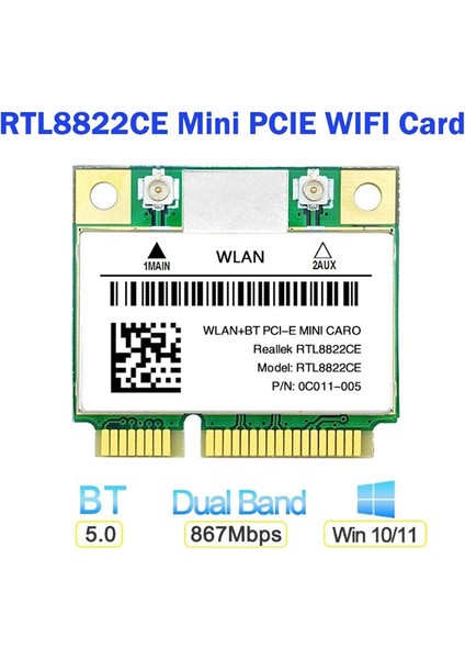 RTL8822CE Wifi Kart+Anten 1200MBPS 2.4g+5ghz 802.11AC Network Mini Pcıe Bt5.0 Destek Dizüstü Bilgisayar/pc Windows 10/11 (Yurt Dışından) indirimleri