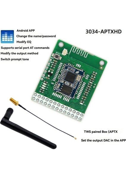 QCC3034 Bluetooth 5.1 Stereo Ses Modülü+Anten DC3.6-5.5V Aptxhd Kayıpsız Analog Çıkış Sbc/aac/aptx/aptxhd B (Yurt Dışından) indirimleri