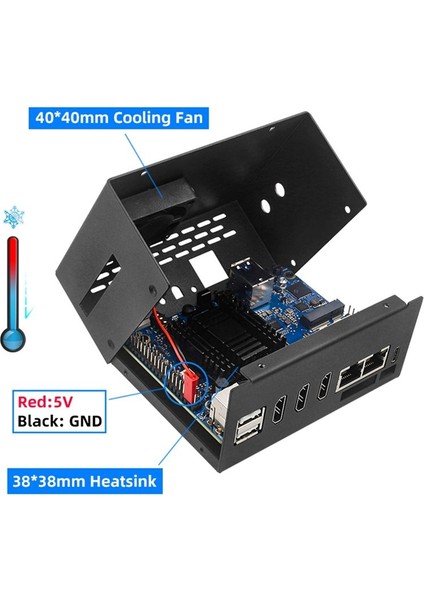 Turuncu Pi 5 Plus Metal Kılıf Için Soğutma Fanı Isı Lavabosu 2 Anten Wifi6 Bt Opı 5 Plus 4/8/16 GB (Yurt Dışından) fiyatları