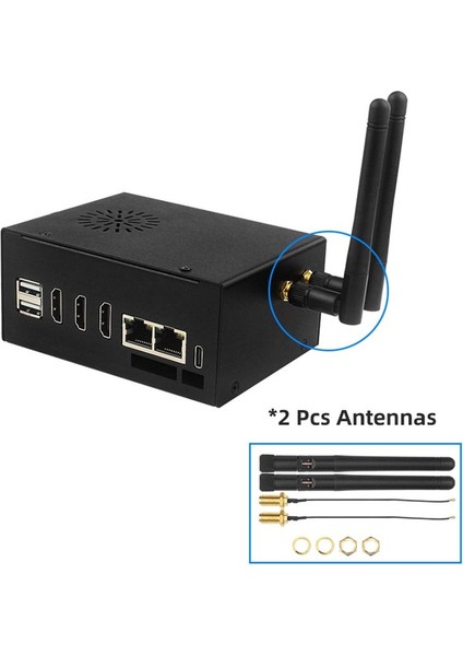 Turuncu Pi 5 Plus Metal Kılıf Için Soğutma Fanı Isı Lavabosu 2 Anten Wifi6 Bt Opı 5 Plus 4/8/16 GB (Yurt Dışından) modelleri