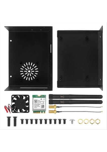 Turuncu Pi 5 Plus Metal Kılıfı Için Soğutma Fanı, Wifi 6 Bt 5.2 Modül Çift Bantlı Kablosuz Kart, Anten, Ispinsin (Yurt Dışından)