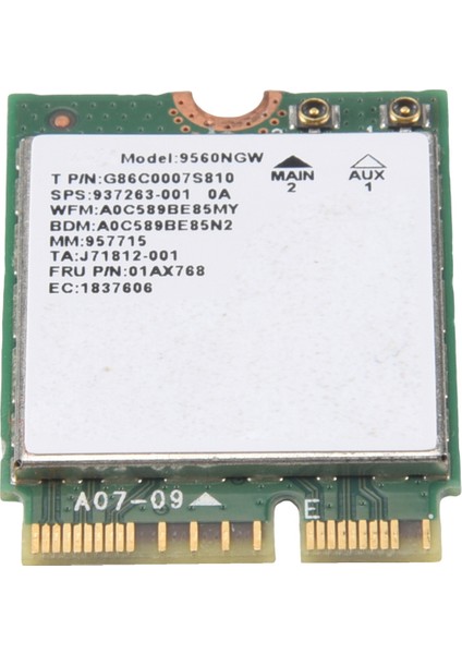 Intel Çift Bant Kablosuz Ac 9560 Masaüstü Kiti Bluetooth Için 1730MBPS 5.0 802.11AC M.2 Cnvı 9560NGW Wifi Kartı Antenli (Yurt Dışından)