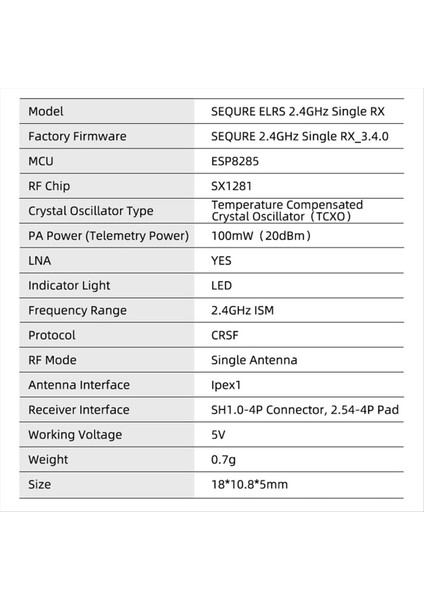 Sequre Elrs 2.4ghz Tek Rx Tek Anten Alıcı Yarış Drone Sabit Kanat Yüksek Yenileme Hızı Düşük Gecikme (Yurt Dışından) fırsatları