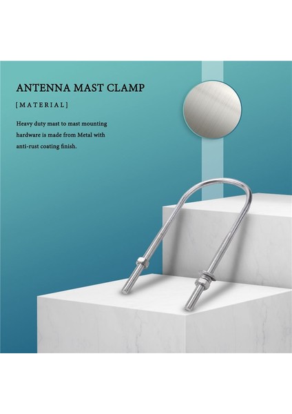 Çift Anten Direk Kelepçesi V Çene Bloğu U ile Cıvatalar Ağır Derecilik Anti-Rasta Direği Tv, Cb, Ham (Yurt Dışından) fırsatları