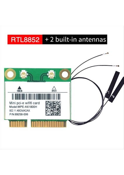 RTL8852BE Wifi6 Kartı+Dahili Antenler AX1800M Wifi Bluetooth5.2 2.4ghz/5ghz Wifi Kart Adaptörü WIN10/WIN11 Için 802.11AX (Yurt Dışından) fiyatları