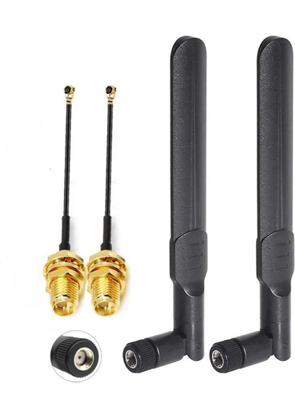 Çift Bant Wifi Anten 8dbı 2.4ghz 5.8ghz Sma Erkek Antenleri 15CM Rp-Sma ile I-Pex Mhf4 M.2 Ngff Wlan Kartı (Yurt Dışından)