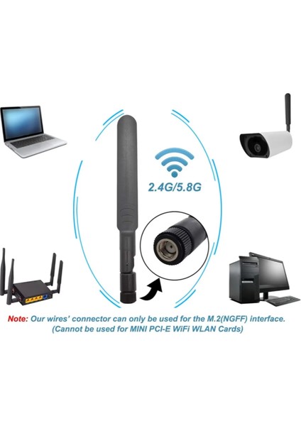 Çift Bant Wifi Anten 8dbı 2.4ghz 5.8ghz Sma Erkek Antenleri 15CM Rp-Sma ile I-Pex Mhf4 M.2 Ngff Wlan Kartı (Yurt Dışından) fiyatları