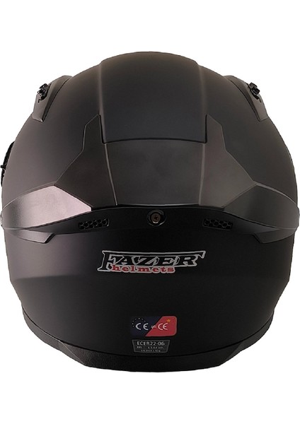 Motosiklet Kask Ece 22.R06 Double Vizörlü Full Face Spoiler Motor Kaskı Mat Black