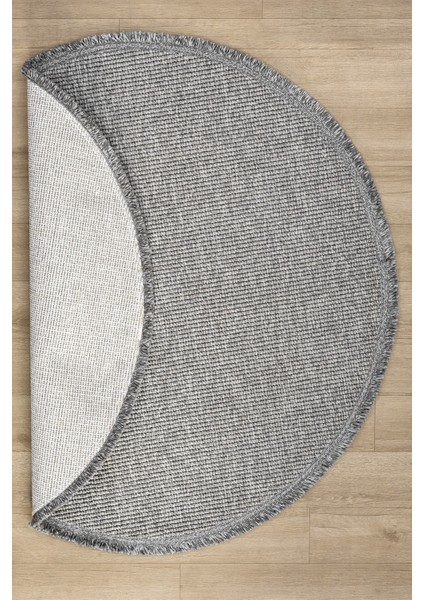 Gri Daire Yuvarlak Saçaklı Modern Dokuma Halı Gri Daire fırsatları