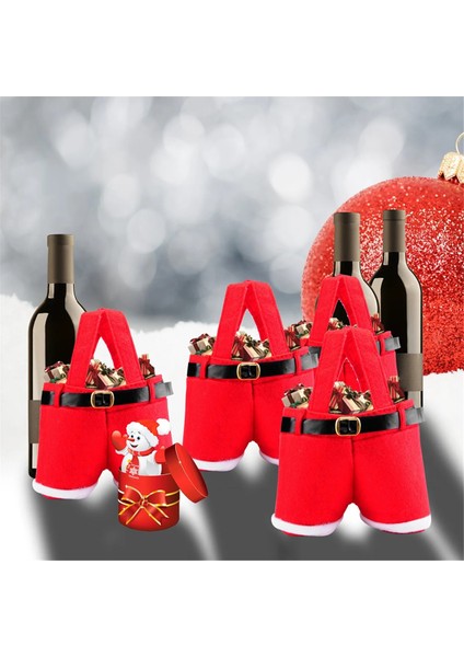 6 Pack Christmas Santa Pantolon Hediye Çantaları, Küçük Şeker Çantaları, Noel Partileri Dekoratif Hediye Poşetleri Hediyeler Için (Yurt Dışından) fiyatları
