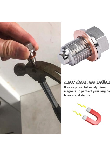 M14 x 1.5 Manyetik Yağ Drenaj Tapası, 5 Kırılma Yıkayıcı Contalı Karter Tahliye Somun Cıvatası, Sızdıran Yağ Drenaj Tapası Değiştirme (Yurt Dışından) modelleri
