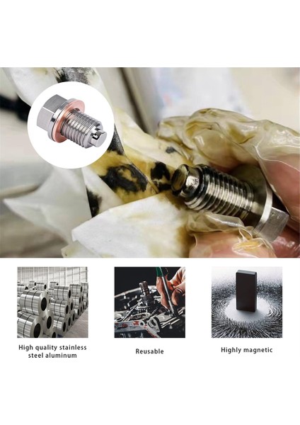 M14 x 1.5 Manyetik Yağ Drenaj Tapası, 5 Kırılma Yıkayıcı Contalı Karter Tahliye Somun Cıvatası, Sızdıran Yağ Drenaj Tapası Değiştirme (Yurt Dışından) indirimleri