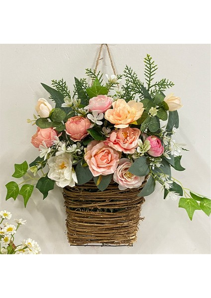 Krem Ortanca Kapı Askı Sepet Çelenk, Pembe Berry Kır Çiçeği Kapı Askı Sepeti Çelenk Kır Çiçeği Kapı Dekor (Yurt Dışından) indirimleri