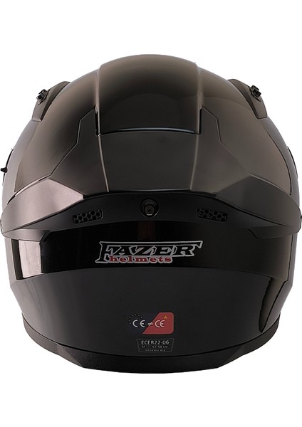 Motosiklet Kask Ece 22.R06 Double Vizörlü Full Face Spoiler Motor Kaskı Black