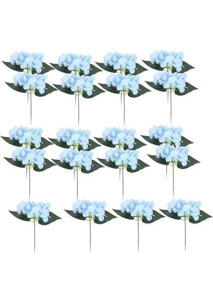 Açık Mavi Ortanca Ipek Çiçekler Kafaları Paketi 20 Tam Ortanca Çiçekleri Düğün Sapları ile Yapay (Yurt Dışından) fiyatları