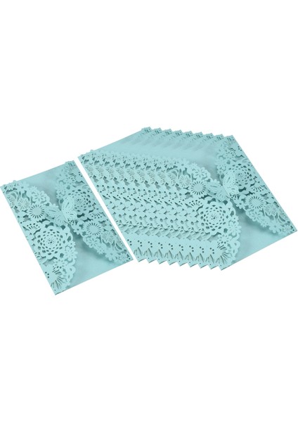 10PCS/SET Hassas Oyma Kelebekler Romantik Düğün Partisi Davetiye Düğün Için Davetiyeler ： Mavi Yeşil (Yurt Dışından) fiyatları