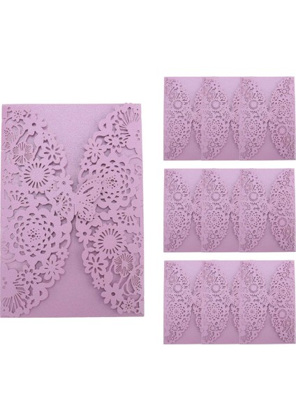 10PCS/SET Hassas Oyma Kelebekler Romantik Düğün Partisi Davetiyesi Düğün Için Davetiyeler ： Hafif Mor (Yurt Dışından)