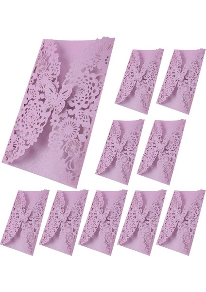 10PCS/SET Hassas Oyma Kelebekler Romantik Düğün Partisi Davetiyesi Düğün Için Davetiyeler ： Hafif Mor (Yurt Dışından) fiyatları