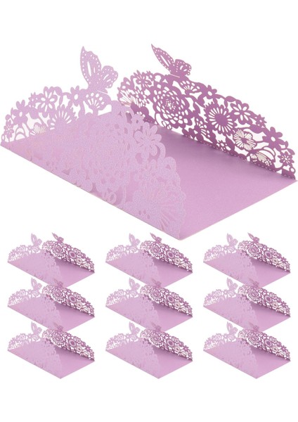 10PCS/SET Hassas Oyma Kelebekler Romantik Düğün Partisi Davetiyesi Düğün Için Davetiyeler ： Hafif Mor (Yurt Dışından) modelleri