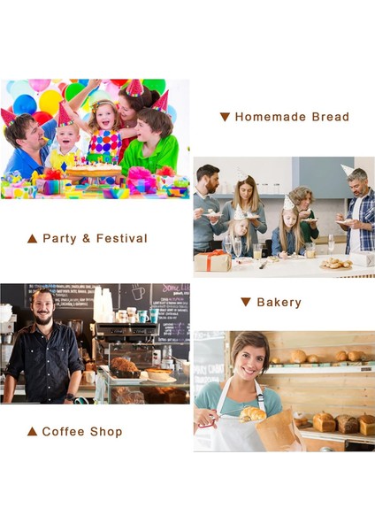 Kurabiye, Şekerler ve Ikramlar Için Conta Çıkartmaları ile Açık Pencere Ekmek Torbaları ile 100 Paket Kağıt Ekmek Depolama Torbaları (Yurt Dışından) modelleri