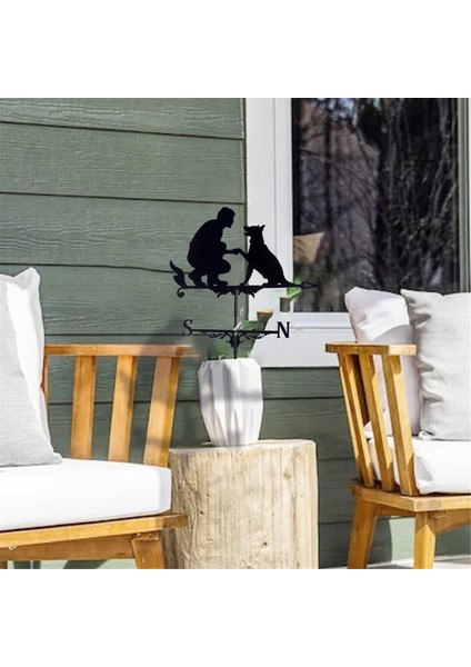 Paslanmaz Çelik Weathervan Siyah Metal Veranda Çatı Açık Dekoratif Weathervan Açık Bahçe Çatı Çit Weathervan (Yurt Dışından) fiyatları