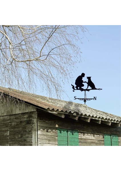 Paslanmaz Çelik Weathervan Siyah Metal Veranda Çatı Açık Dekoratif Weathervan Açık Bahçe Çatı Çit Weathervan (Yurt Dışından) fırsatları