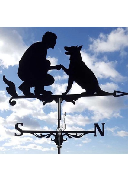 Paslanmaz Çelik Weathervan Siyah Metal Veranda Çatı Açık Dekoratif Weathervan Açık Bahçe Çatı Çit Weathervan (Yurt Dışından) indirimleri