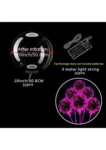 LED Balonlar Temiz Bobo Balonlar Glow Bubble Balonlar Işıklar Noel Sevgililer Günü Düğün Doğum Dekoru, A (Yurt Dışından) indirimleri