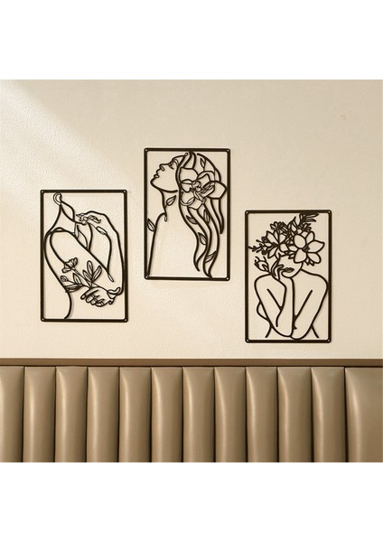 3 Parça Metal Minimalist Soyut Kadın Duvar Sanat Çizgisi Çizim Duvar Sanatı Dekor Tek Hatlı Kadın Ev Asılı Duvar Dekor (Yurt Dışından) fiyatları