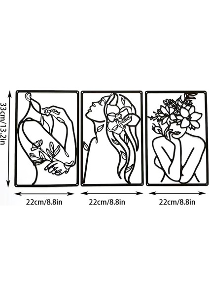 3 Parça Metal Minimalist Soyut Kadın Duvar Sanat Çizgisi Çizim Duvar Sanatı Dekor Tek Hatlı Kadın Ev Asılı Duvar Dekor (Yurt Dışından) modelleri