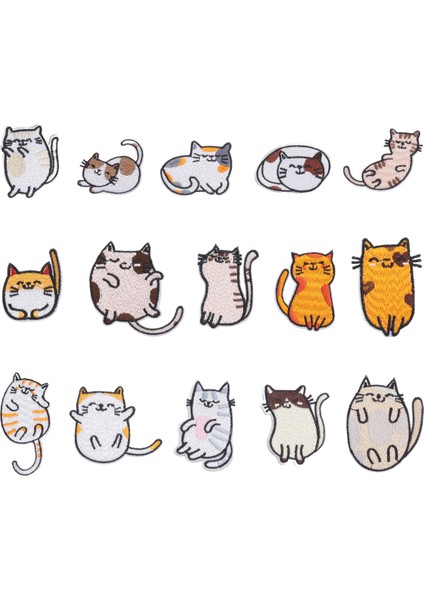 Yamalar Üzerinde Işlemeli Demir, 15PCS Kot Ceketler Için Canlı Sevimli Kedi Nakış Yamaları Dikiş Aplike Diy Aksesuar (Yurt Dışından) fiyatları