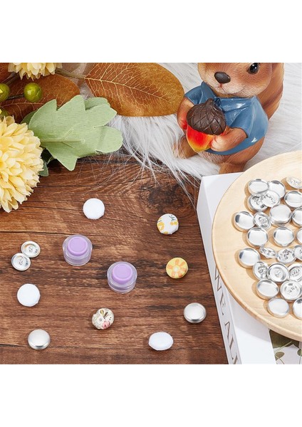 100 Set Kapak Düğmesi Kiti, Kumaş Düğmesi Yapım Kiti, Kumaş Bezle Kaplı Düz Arka Düğmeler Yapımcısı, A (Yurt Dışından) indirimleri