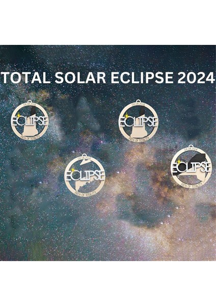 Ahşap 2024 Güneş Tutulma Hediyelikleri, 2024 Solar Eclipse Parti Dekorasyonları Malzemeleri, Solar Eclipse Kutsakları C (Yurt Dışından) indirimleri